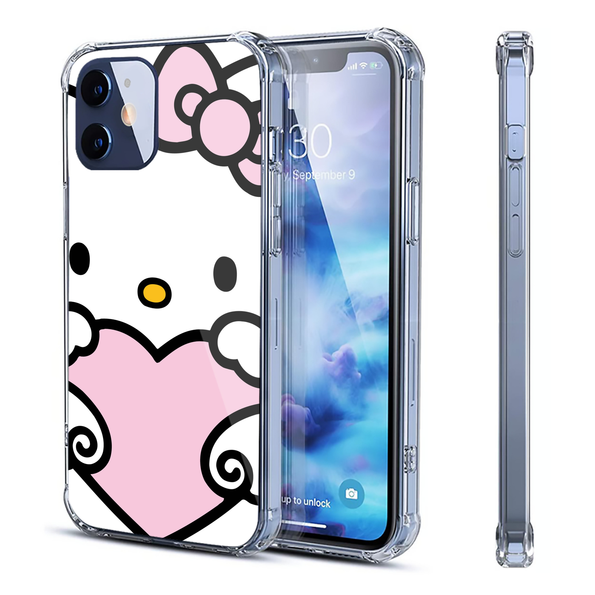 （画像用） Hello Kitty ハローキティ 【iPhone 12シリーズ対応】透明スマホケース（クリアソフトケース）